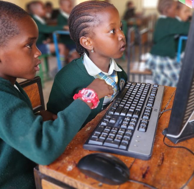 Students in computer class